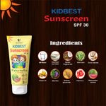 Buy HealthBest Kidbest Sunscreen for Kids | SPF 30 UVA/UVB | Safe for Sensitive Skin & Unscetened | Tear, Paraben, SLS free | Watermelon Flavor | 100ml - Purplle