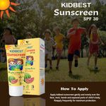 Buy HealthBest Kidbest Sunscreen for Kids | SPF 30 UVA/UVB | Safe for Sensitive Skin & Unscetened | Tear, Paraben, SLS free | Watermelon Flavor | 100ml - Purplle