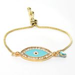 Buy Ferosh Turkish Evil Eye Golden Bracelet - Purplle