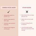 Buy Carmesi Facial Razor for Women - For Instant & Painless Hair Removal (Eyebrows Upper Lip Forehead Peach Fuzz Chin Sideburns) - Pack of 3 - Purplle