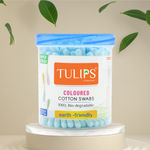 Buy TULIPS Cotton Ear Buds/Swabs Pack of 6 {Multicolor} made of White PAPER Stick {100/200 Tips} in a Jar - Purplle