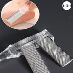 Buy MeSkin Double Sided Transparent Steel Foot Filer Pedicure & Dead Skin Remover with Curvy Handle 1 Pc - Purplle