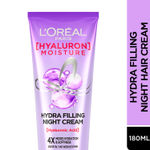 Buy L'Oreal Paris Hyaluron Moisture Hydra Filling Night Cream | Leave In Hair Cream with Hyaluronic Acid | For Dry & Dehydrated Hair | Adds Shine & bounce 180ml - Purplle