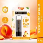 Buy Good Vibes Peach Softening Orange Tinted Lip Balm SPF 15 | Nourishes, Repairs | Vegan, No Parabens, No Sulphates, No Mineral Oil, No Animal Testing, No Silicones (4.2 g) - Purplle