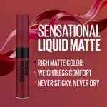 Buy Maybelline New York Sensational Liquid Matte Lipstick 02, Soft Wine, 7 gm - Purplle