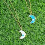 Buy Rack Jack Y2K Charm Pendant Gold Necklace - Evil Eye Moon - White - Purplle
