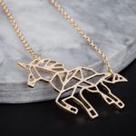 Buy Rack Jack Unicorn Origami Pendant Necklace - Gold Colour| Birthday Gifts for Girls & Women, Fancy Jewellery - Purplle