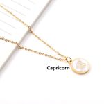 Buy Rack Jack Constellation Mother of Pearl Shell Charm Pendant Gold Necklace - White - Capricorn - Purplle
