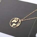 Buy Rack Jack World Map Round Pendant Necklace - Gold Colour| Unisex Birthday Gifts, Fancy Jewellery - Purplle