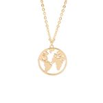Buy Rack Jack World Map Round Pendant Necklace - Gold Colour| Unisex Birthday Gifts, Fancy Jewellery - Purplle