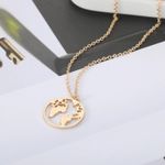 Buy Rack Jack World Map Round Pendant Necklace - Gold Colour| Unisex Birthday Gifts, Fancy Jewellery - Purplle