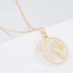 Buy Rack Jack World Map Round Pendant Necklace - Gold Colour| Unisex Birthday Gifts, Fancy Jewellery - Purplle