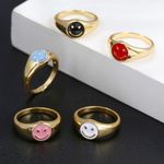 Buy Smiley Ring Signet Size 9 - Pink - Purplle