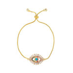 Buy Rhinestone Gemstone Rainbow Bracelets - Big Evil Eye & Emerald Cut Rainbow - Purplle