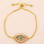 Buy Rhinestone Gemstone Rainbow Bracelets - Big Evil Eye & Emerald Cut Rainbow - Purplle