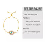 Buy Rhinestone Gemstone Rainbow Bracelets - Big Evil Eye & Emerald Cut Rainbow - Purplle