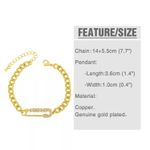 Buy MOM Diamond Studded Safety Pin Bracelet - Gold - Purplle