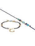 Buy Jazz And Sizzle Set of 2 Round Shaped Blue Evil Eye Bhaiya Bhabhi Rakhi - Purplle