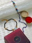 Buy Jazz And Sizzle Set of 2 Round Shaped Blue Evil Eye Bhaiya Bhabhi Rakhi - Purplle