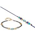 Buy Jazz And Sizzle Set of 2 Round Shaped Blue Evil Eye Bhaiya Bhabhi Rakhi - Purplle