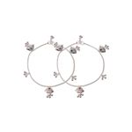 Buy Silvermerc Designs Silver Anklets with stones traditional payal for women. - Purplle