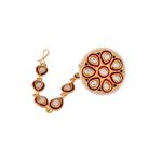 Buy Silvermerc Designs Kundan Meenakari traditional Borla Rakhdi Maangtika - Purplle
