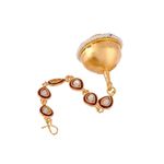Buy Silvermerc Designs Kundan Meenakari traditional Borla Rakhdi Maangtika - Purplle