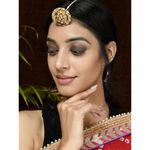 Buy Silvermerc Designs Gold Plated Pearl Studded Meenakari Maang Tikka - Purplle