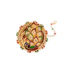 Buy Silvermerc Designs Gold Plated Pearl Studded Meenakari Maang Tikka - Purplle