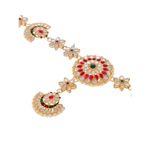 Buy Silvermerc Designs Gold Plated Red & White kundan Studded Matha Patti - Purplle