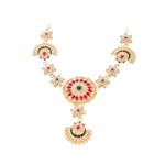 Buy Silvermerc Designs Gold Plated Red & White kundan Studded Matha Patti - Purplle