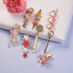 Buy SOHI Women Pink White Set of 7 Gold-Plated Beaded Bumpit Hair Pin - Purplle