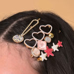 Buy SOHI Women Pink White Set of 7 Gold-Plated Beaded Bumpit Hair Pin - Purplle