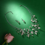 Buy SOHI Silver Plated Designer Stone Necklace and Earring Set - Purplle