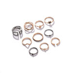 Buy SOHI Set of 10 Gold-Plated Silver-Toned White Stone Studded Finger Ring - Purplle