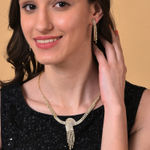 Buy SOHI Gold-Plated American Diamond Studded Jewellery Set - Purplle