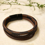 Buy SOHI Women Brown Leather Multistrand Bracelet - Purplle