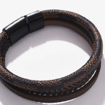 Buy SOHI Women Brown Leather Multistrand Bracelet - Purplle