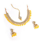 Buy SOHI Gold-Plated Yellow White Stone-Studded Jewellery Set - Purplle