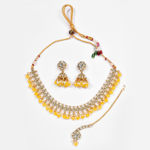 Buy SOHI Gold-Plated Yellow White Stone-Studded Jewellery Set - Purplle