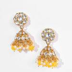 Buy SOHI Gold-Plated Yellow White Stone-Studded Jewellery Set - Purplle