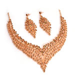 Buy SOHI Gold-Plated Brown Stone Studded Jewellery Set - Purplle