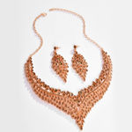 Buy SOHI Gold-Plated Brown Stone Studded Jewellery Set - Purplle