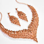 Buy SOHI Gold-Plated Brown Stone Studded Jewellery Set - Purplle