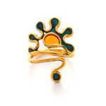 Buy SOHI Gold-Plated Blue Stone-Studded Finger Ring - Purplle