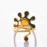 Buy SOHI Gold-Plated Blue Stone-Studded Finger Ring - Purplle