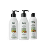 Buy Rey Naturals Moroccan Argan Avocado Hair Shampoo (300ml) + Conditioner (250ml) + Hair Oil (200ml) Combo to Repair Damaged Hair - Purplle