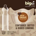 Buy Bigfun Flavoured Dotted, Ribbed & Contoured Long Lasting Condom for Men Count 10 - Total 30 Condoms ( Tempting Chocolate, Pack of 3 ) Sensually Flavored - Purplle