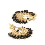 Buy Bamboo Tree Jewels Black Beads Kundan Drop Earrings Gold Color - Purplle