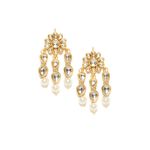 Buy Bamboo Tree Jewels White Pearl Gold Kundan Drop Earrings - Purplle